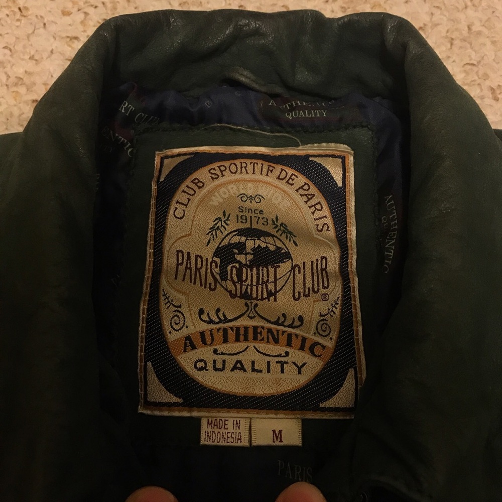 Vintage 90’s Paris Sports Club Leather Coat - Picture 4 of 4